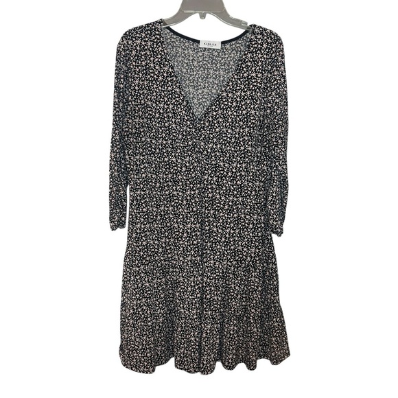 Gilli Dresses & Skirts - Gilli Black and White Floral Long Sleeve Dress size 1X
